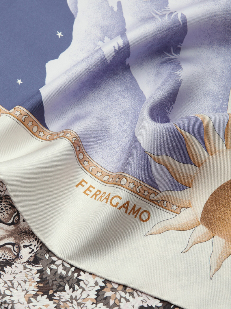 FERRAGAMO Day & Night print silk foulard outlook