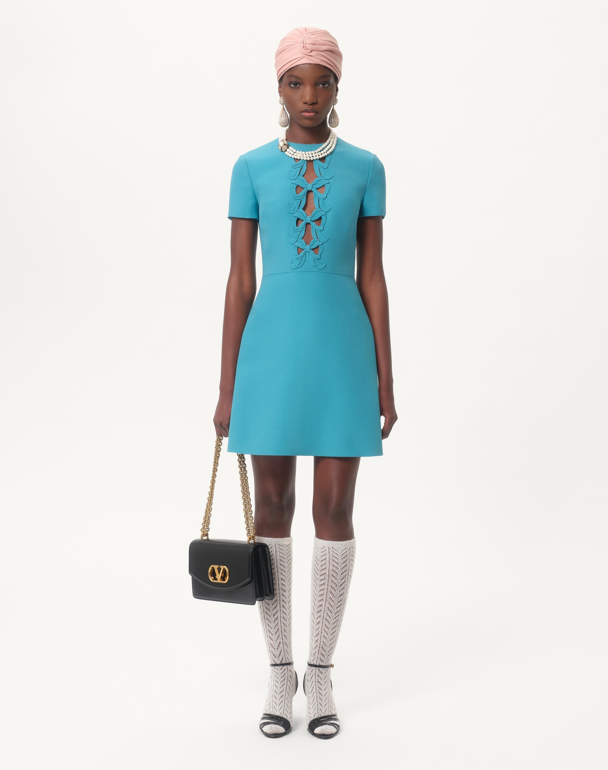 EMBROIDERED CREPE COUTURE SHORT DRESS - 2