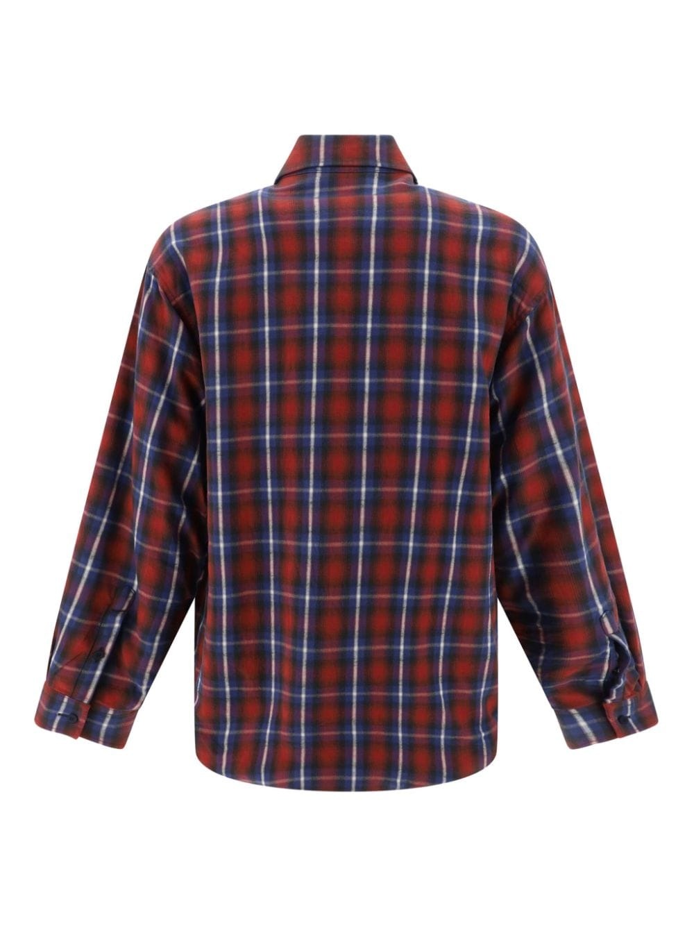 check-print lined shirt - 2
