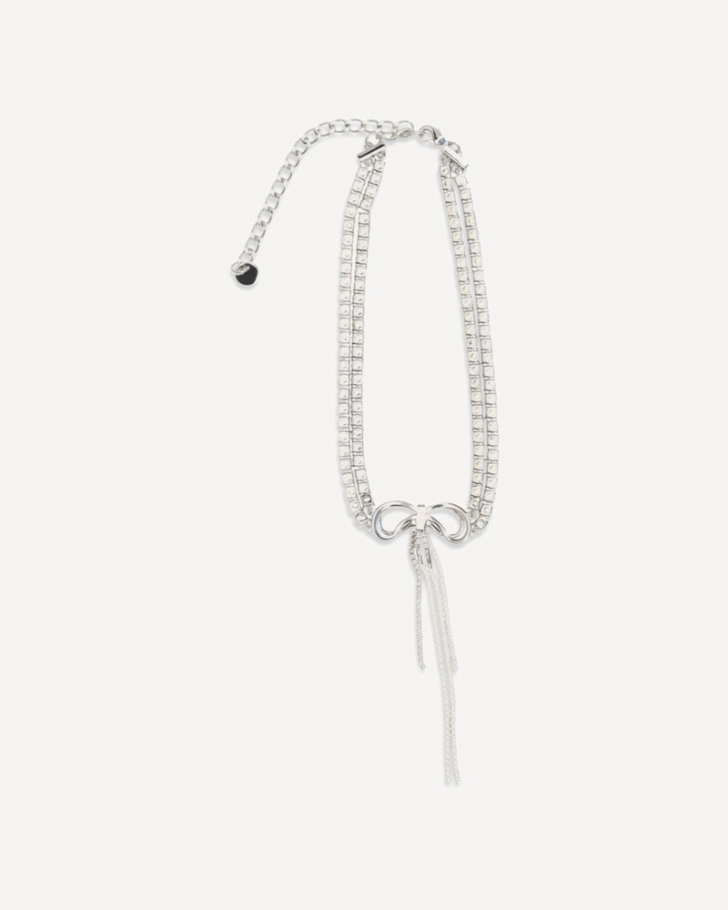 self-portrait Crystal double bow Choker outlook
