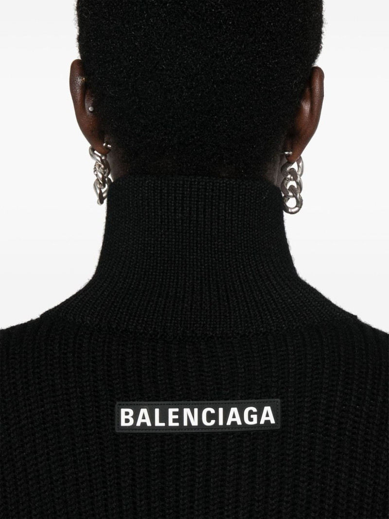 logo-appliqué ribbed jumper 5
