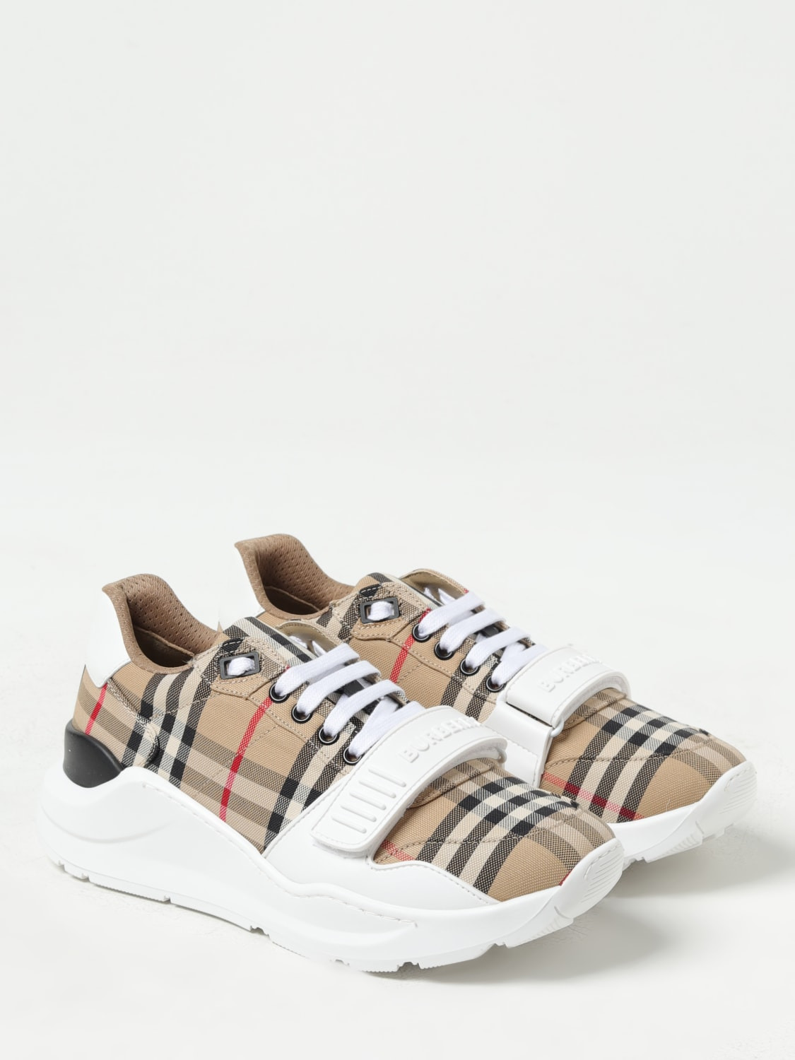 Burberry cotton sneakers with check pattern - 2