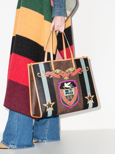 Etro college-print tote bag outlook