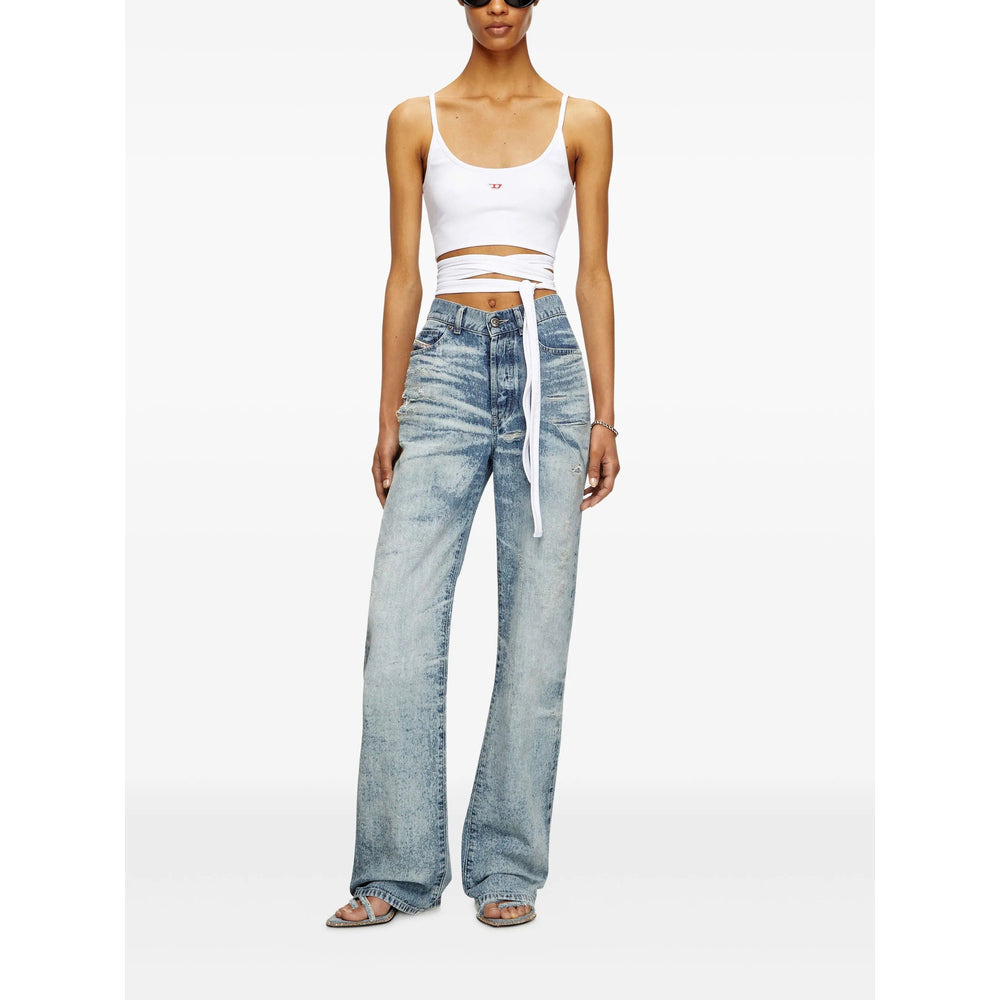Diesel Blue Denim - Wide-Leg Jeans Women - 2