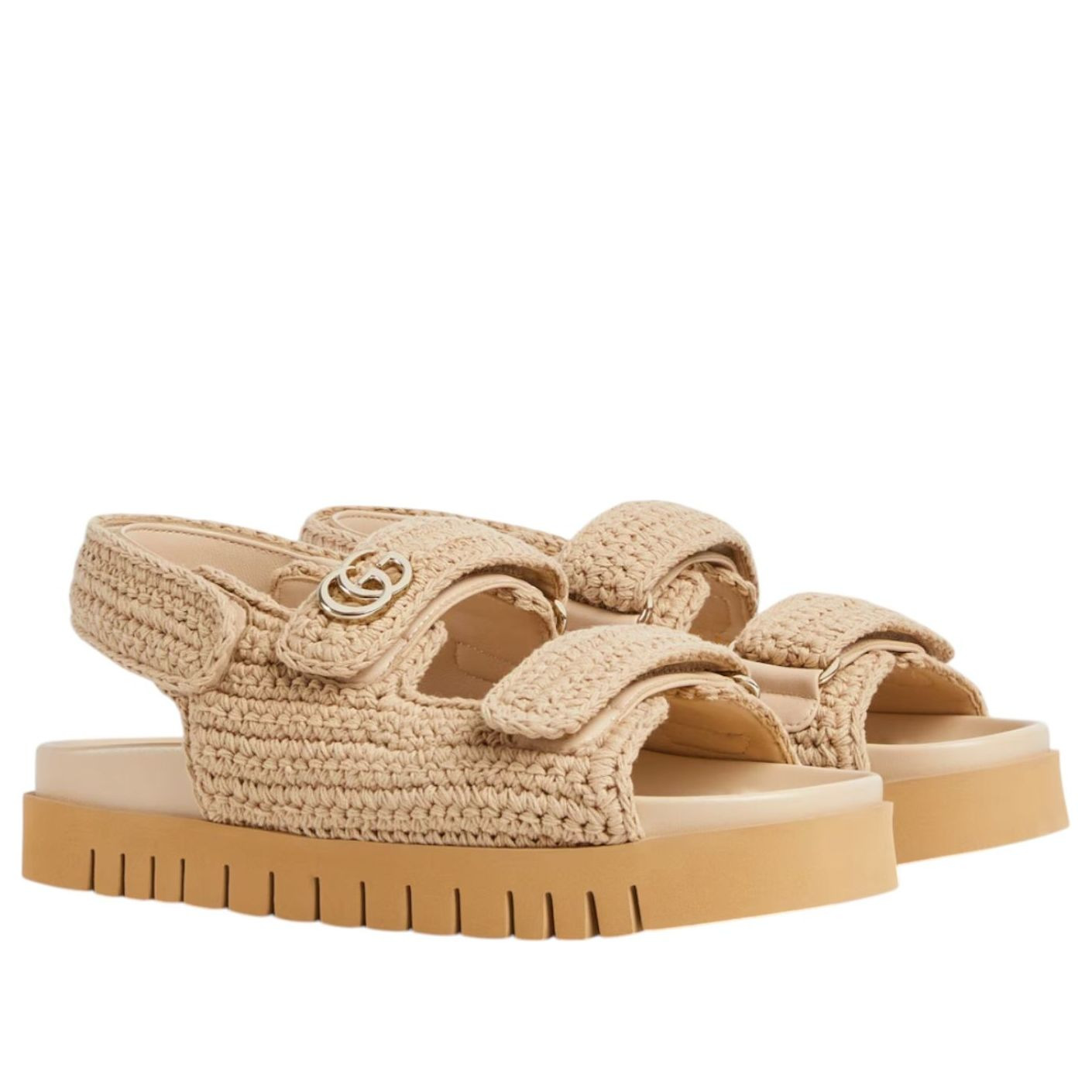(WMNS) Gucci GG Sandals 'Beige Cotton Crochet' 835086-FAEQ2-9552 - 2