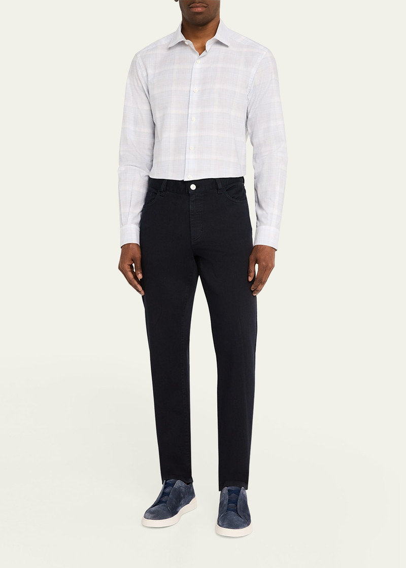 ZEGNA Men's Cotton Macro-Check Sport Shirt outlook