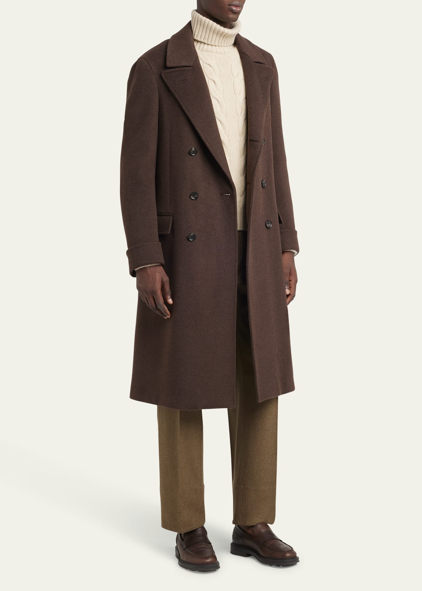 Men's Double-Breasted Cashmere Coat - 4