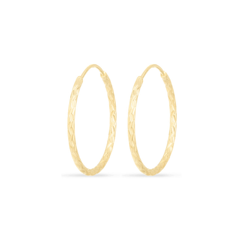 Medium Hollow Sparkle Hoops 1
