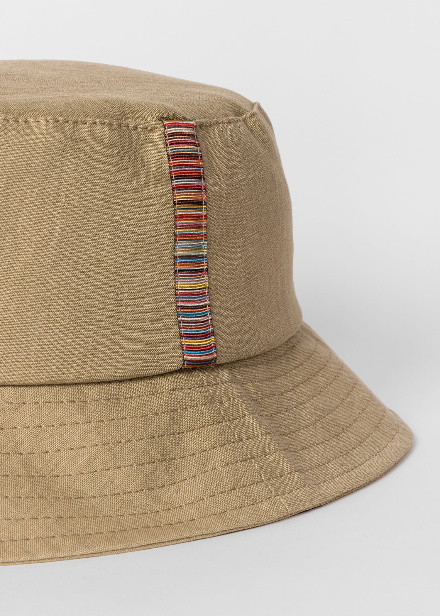 Linen 'Signature Stripe' Trim Bucket Hat - 3