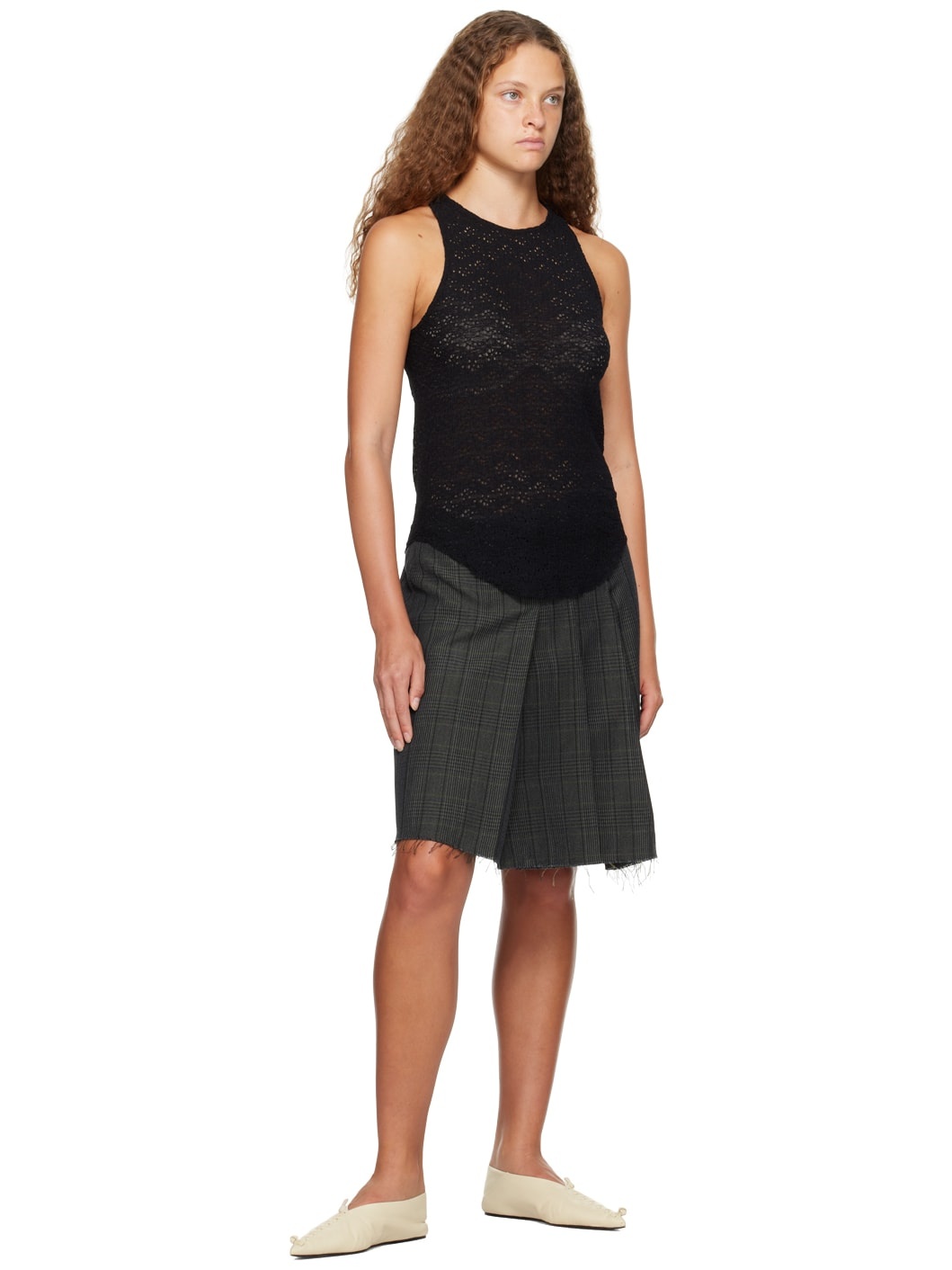Black Crewneck Tank Top - 4