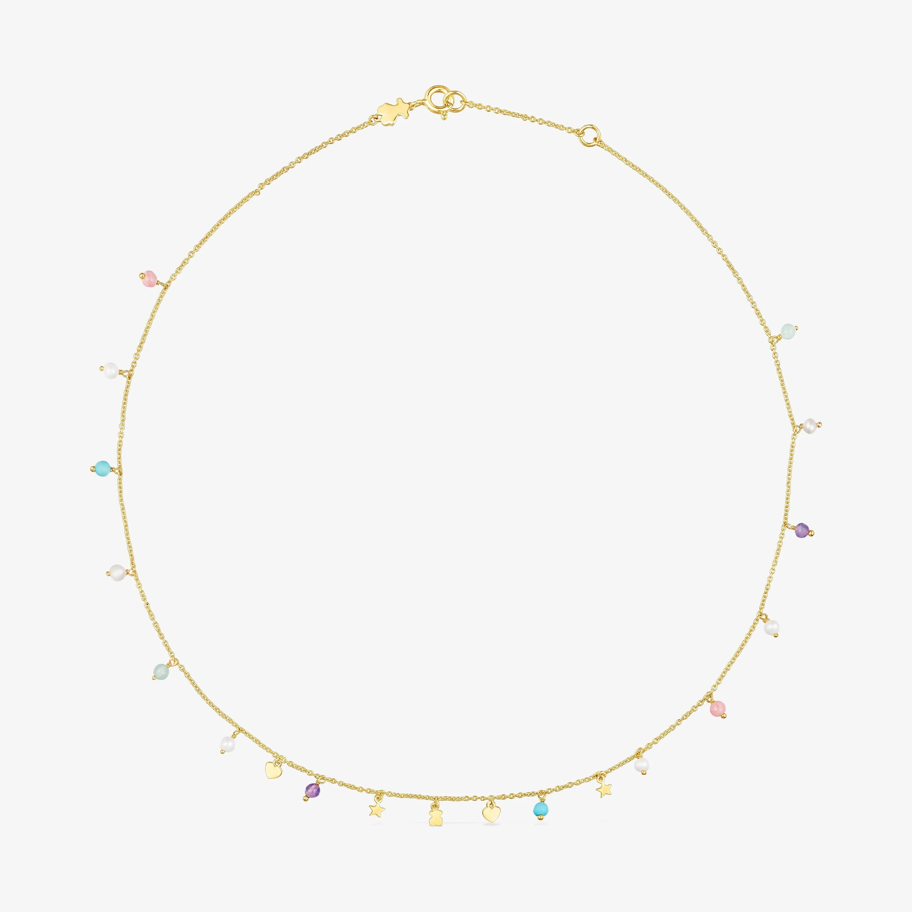 18K gold vermeil Cool Joy Necklace with Gemstones - 1