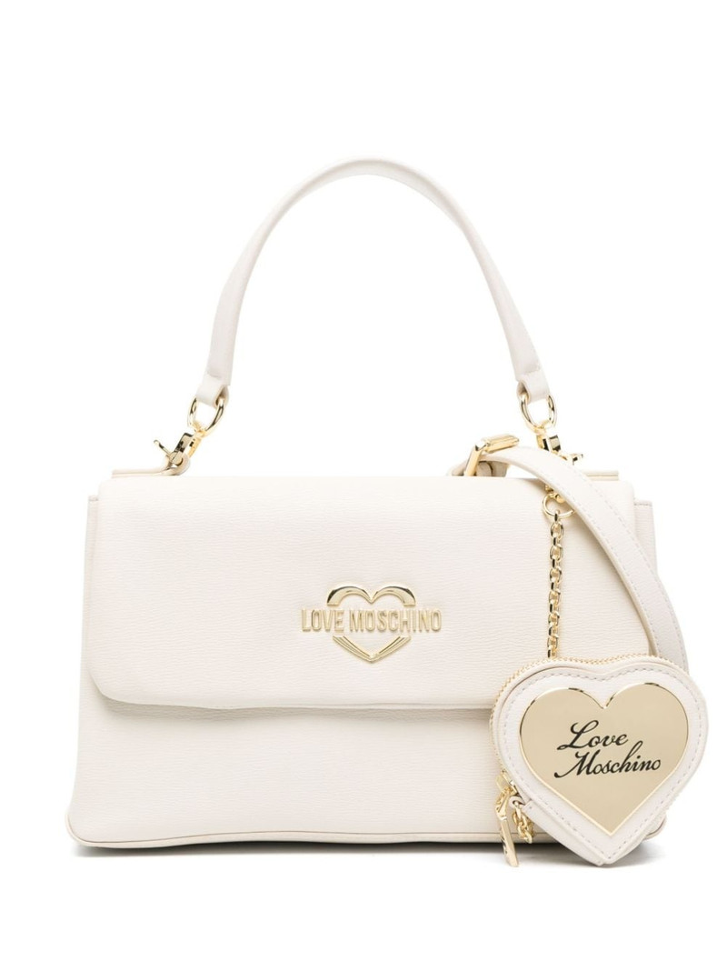 logo-lettering faux leather tote bag 1