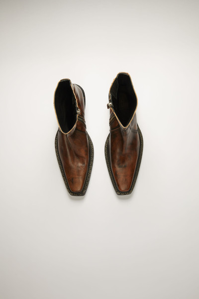 Acne Studios Western leather boots brown outlook