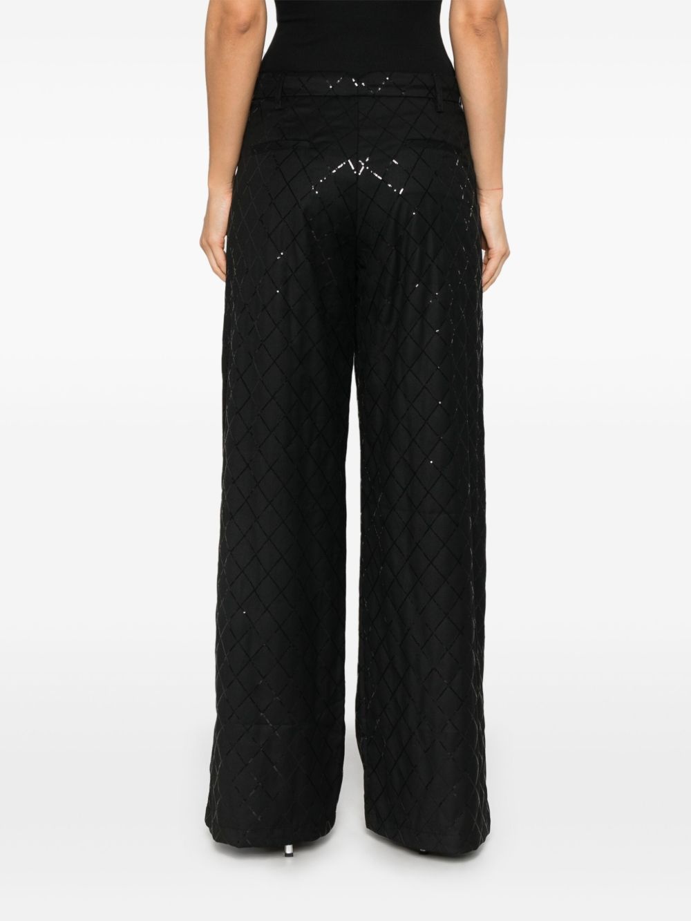 sequinned wide-leg trousers - 4