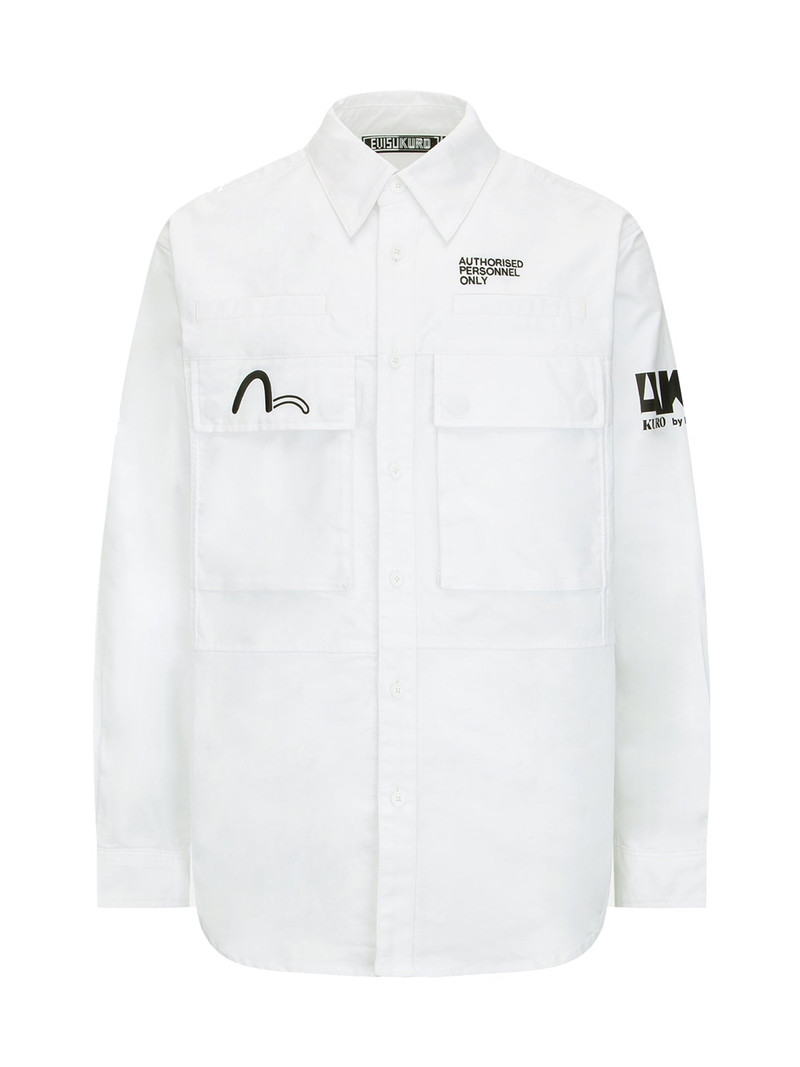 Multi Logo Print Cargo Shirt 13