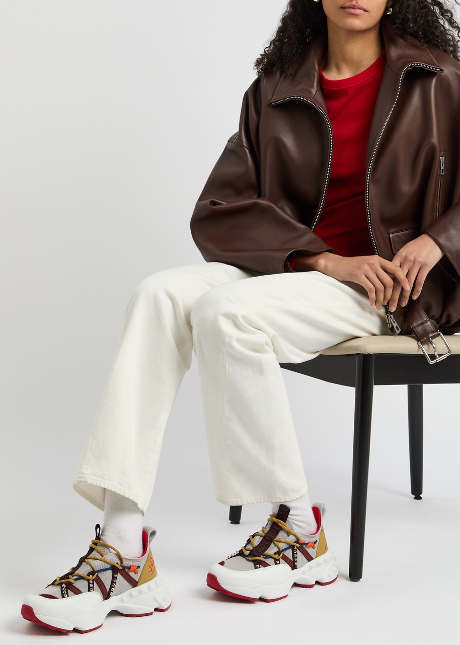 Christian Louboutin Trailnrun Panelled Knitted Sneakers - 5