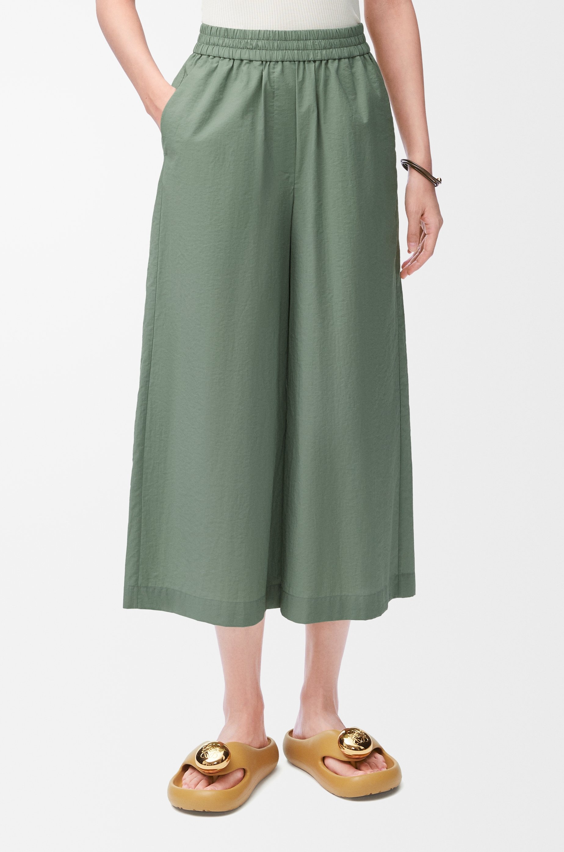 Cropped trousers in cotton blend - 3