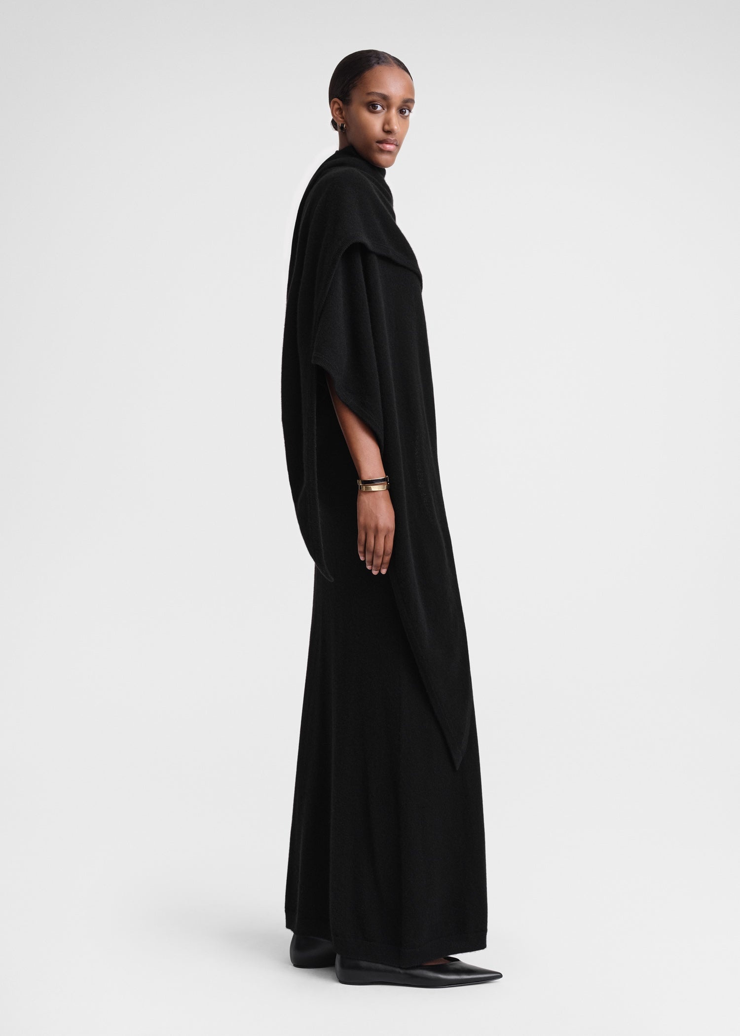 Cashmere shawl dress black - 3