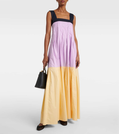 Plan C Colorblocked cotton maxi dress outlook