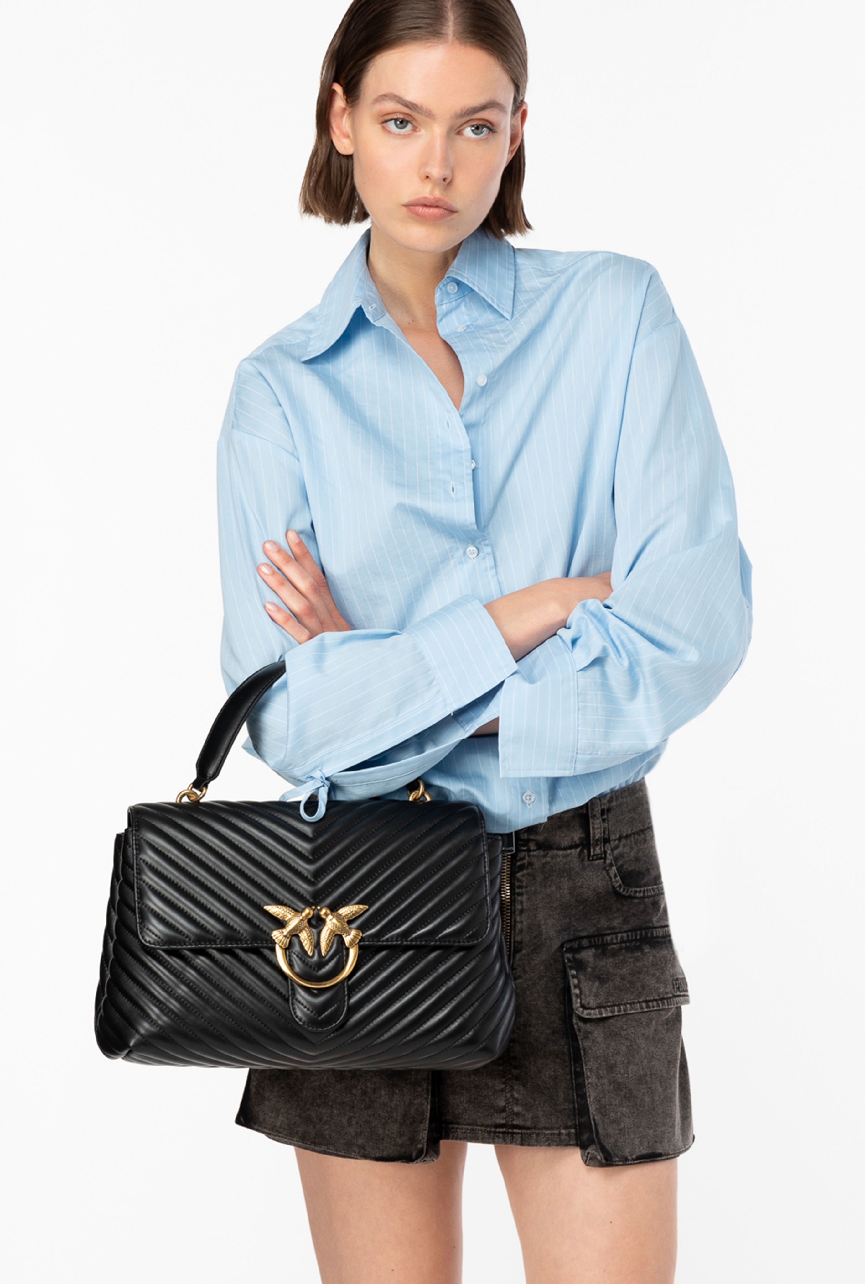PINKO BIG LADY LOVE BAG PUFF CHEVRON | REVERSIBLE