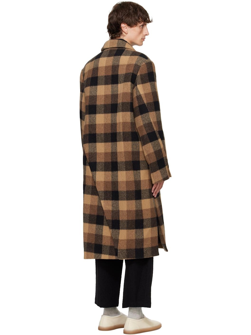 Brown Check Coat - 3