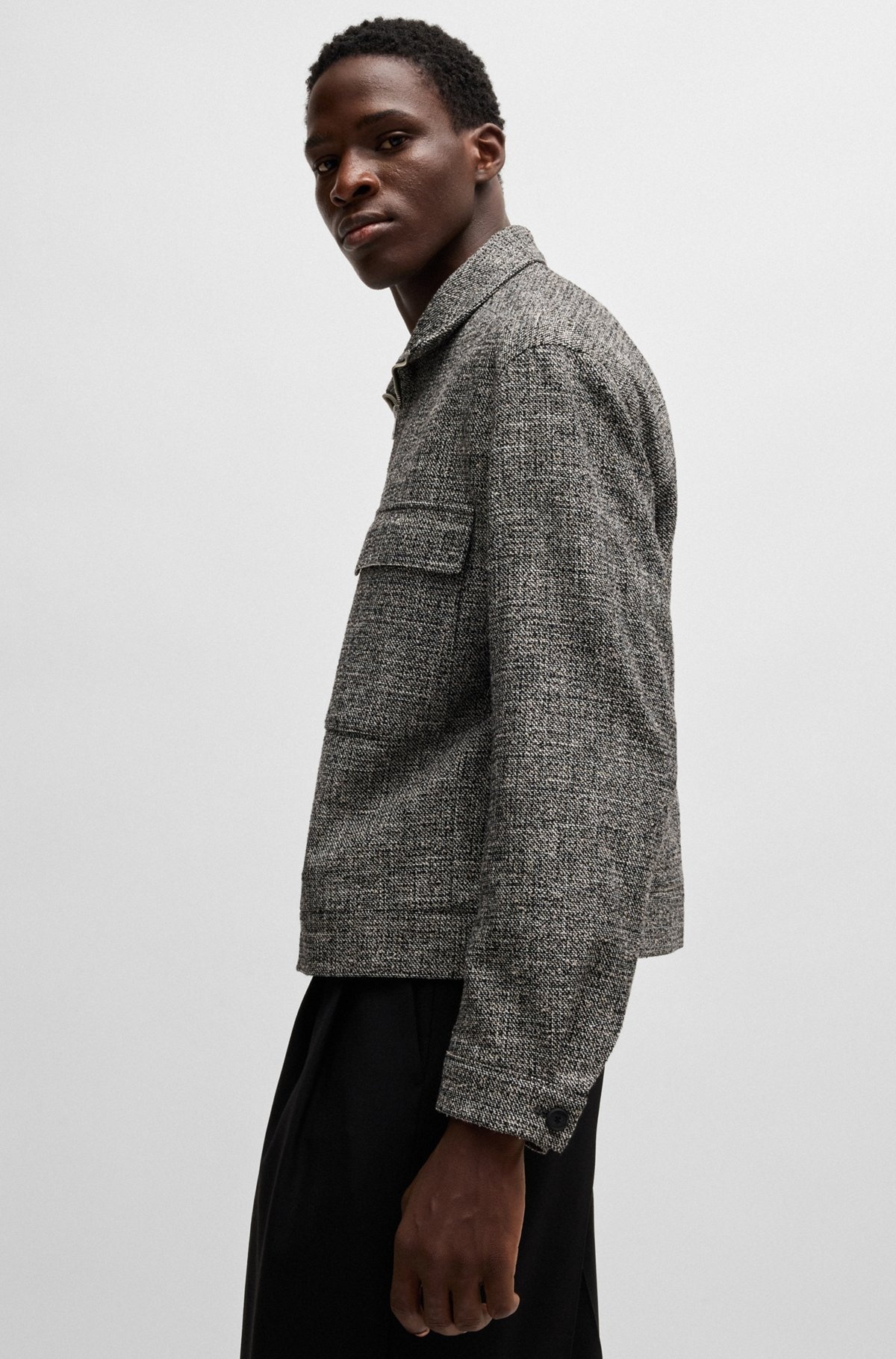 MODERN-FIT JACKET IN MOULINÉ TWEED - 6
