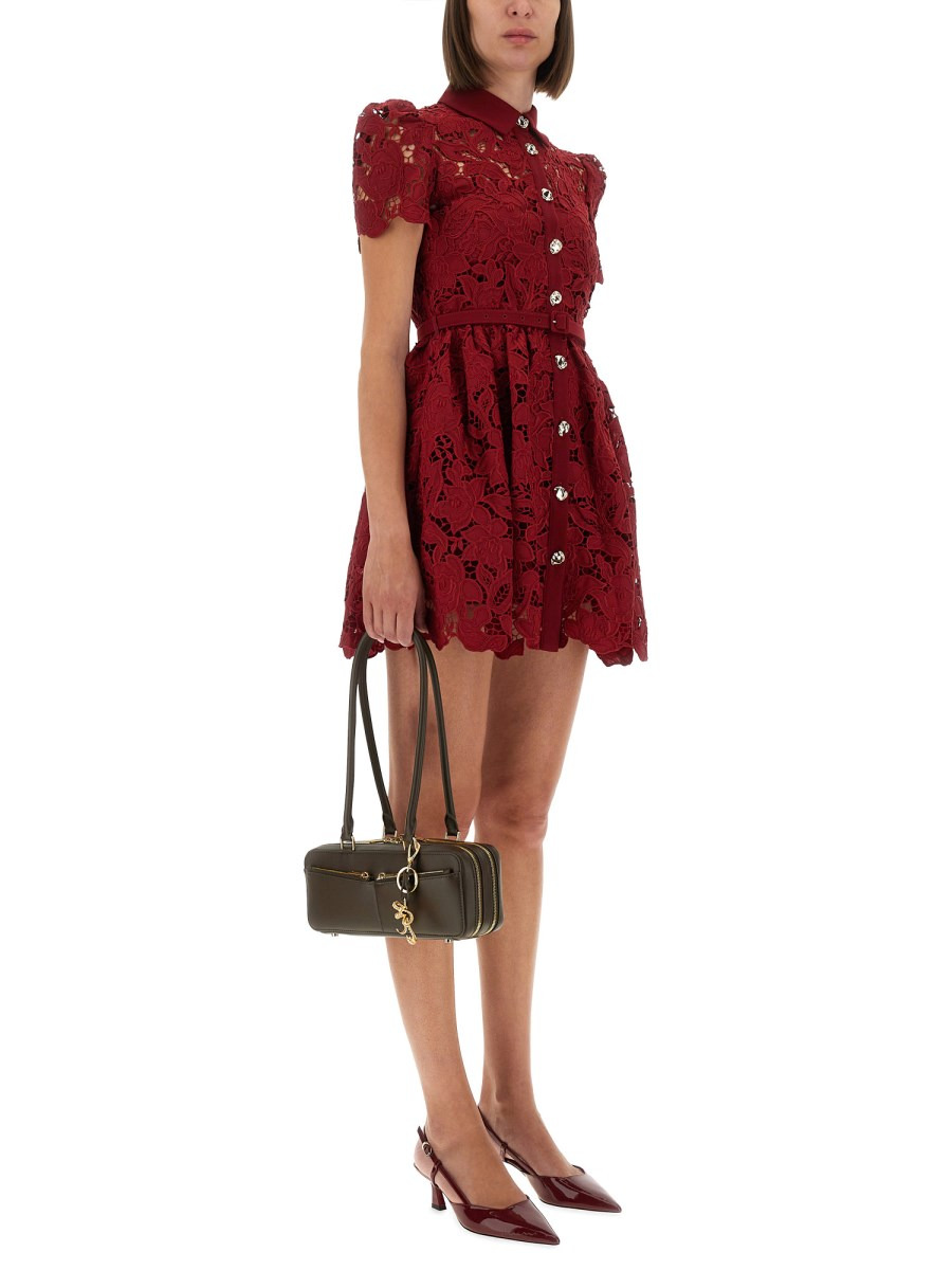 LACE MINI DRESS WITH COLLAR - 2