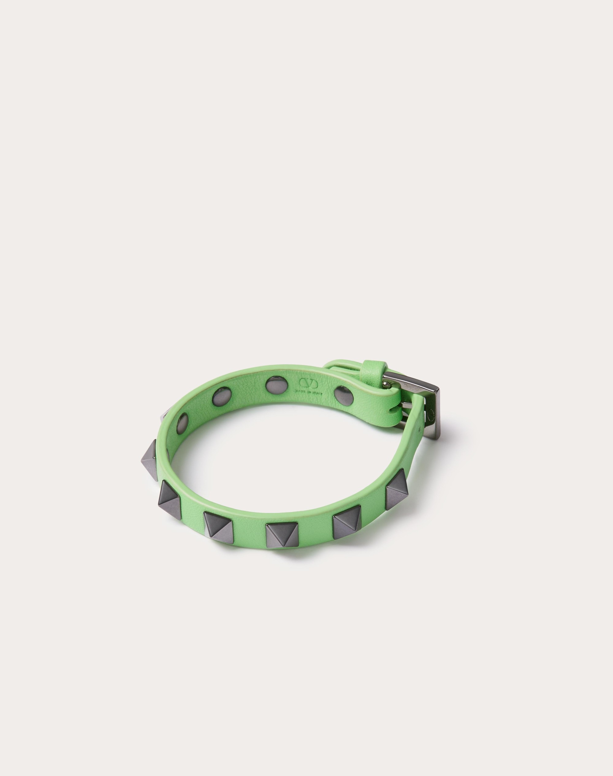ROCKSTUD LEATHER BRACELET WITH RUTHENIUM STUDS - 3