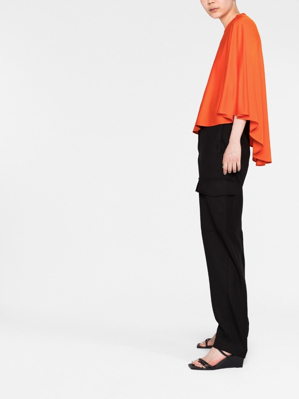 high-low draped blouse - 6