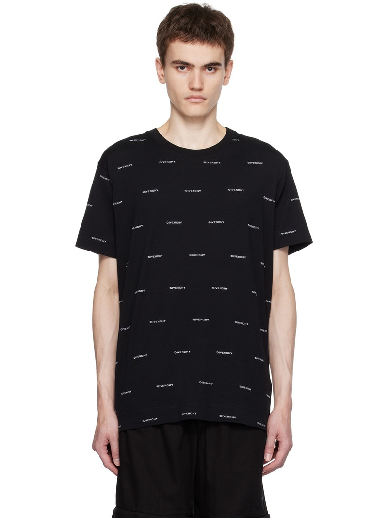 Black Printed T-Shirt - 1