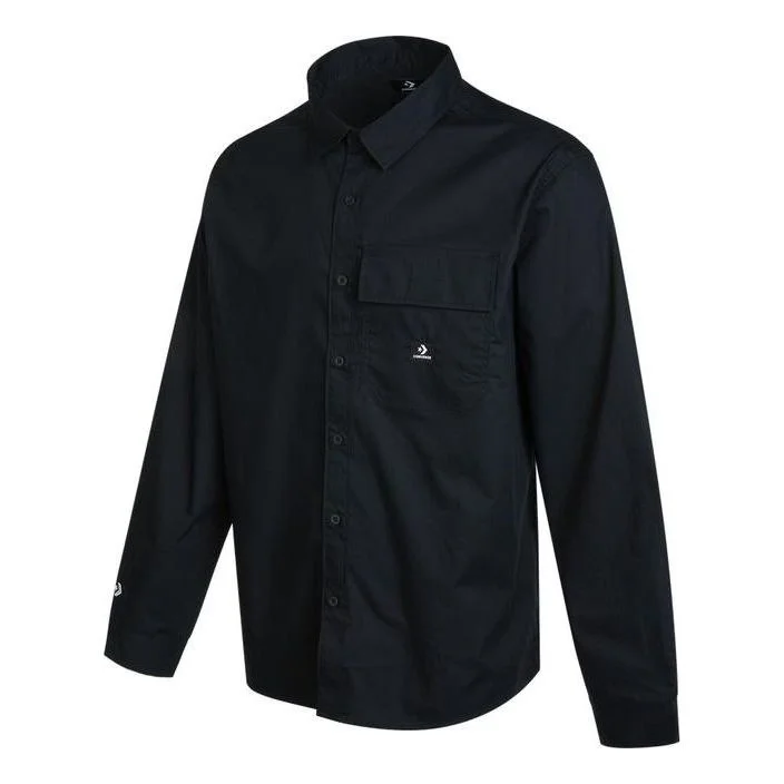 Converse Woven Long Sleeve Button Down Shirt 'Black' 10023803-A01 - 1