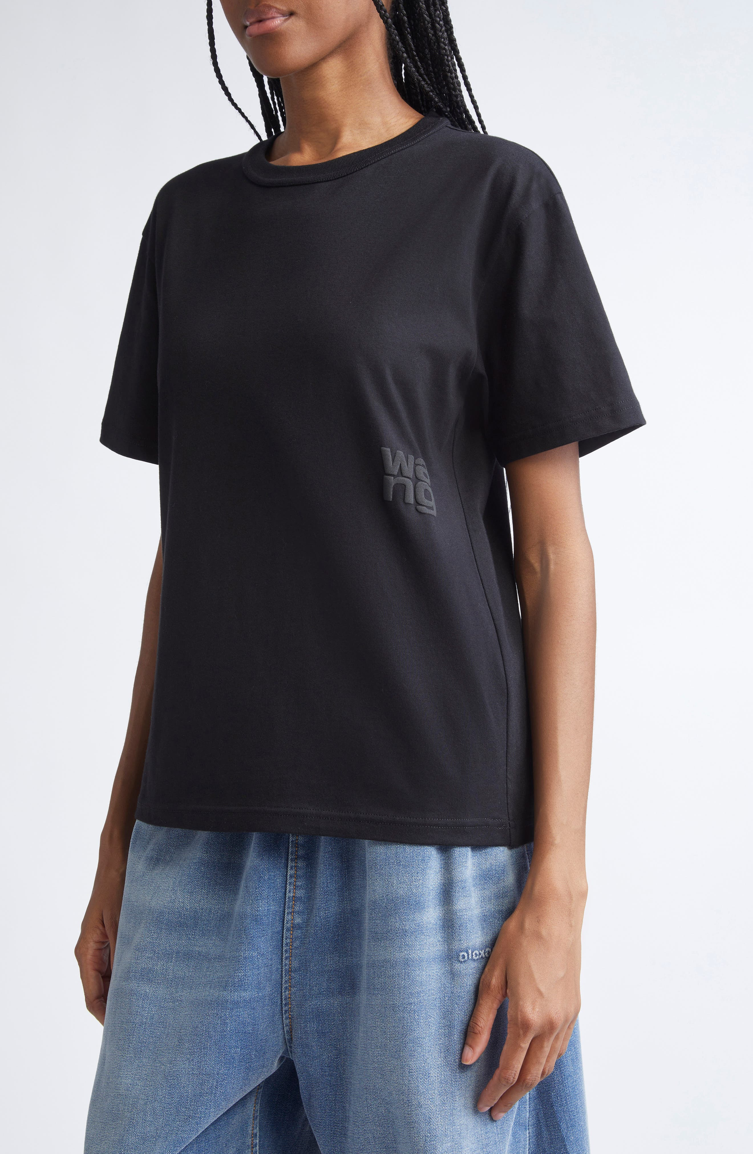 Alexander Wang Puff Logo Cotton Jersey T-Shirt in Black at Nordstrom - 5