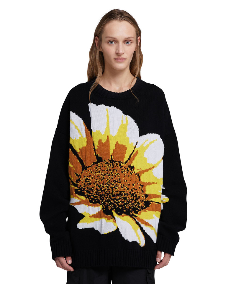 MSGM Cotton shirt with jacquard daisy insert outlook