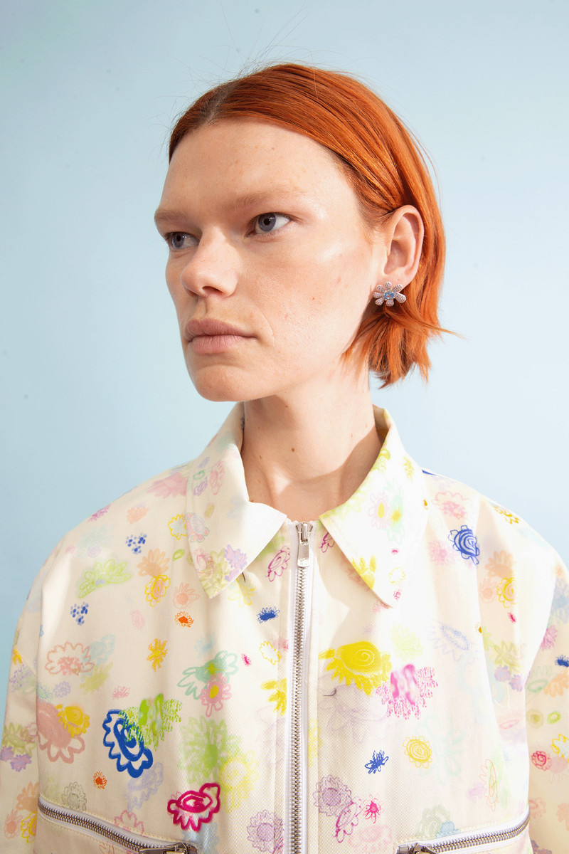 Collina Strada AMETHYST AQUA PAVE SQUASHED BLOSSOM EARRING outlook