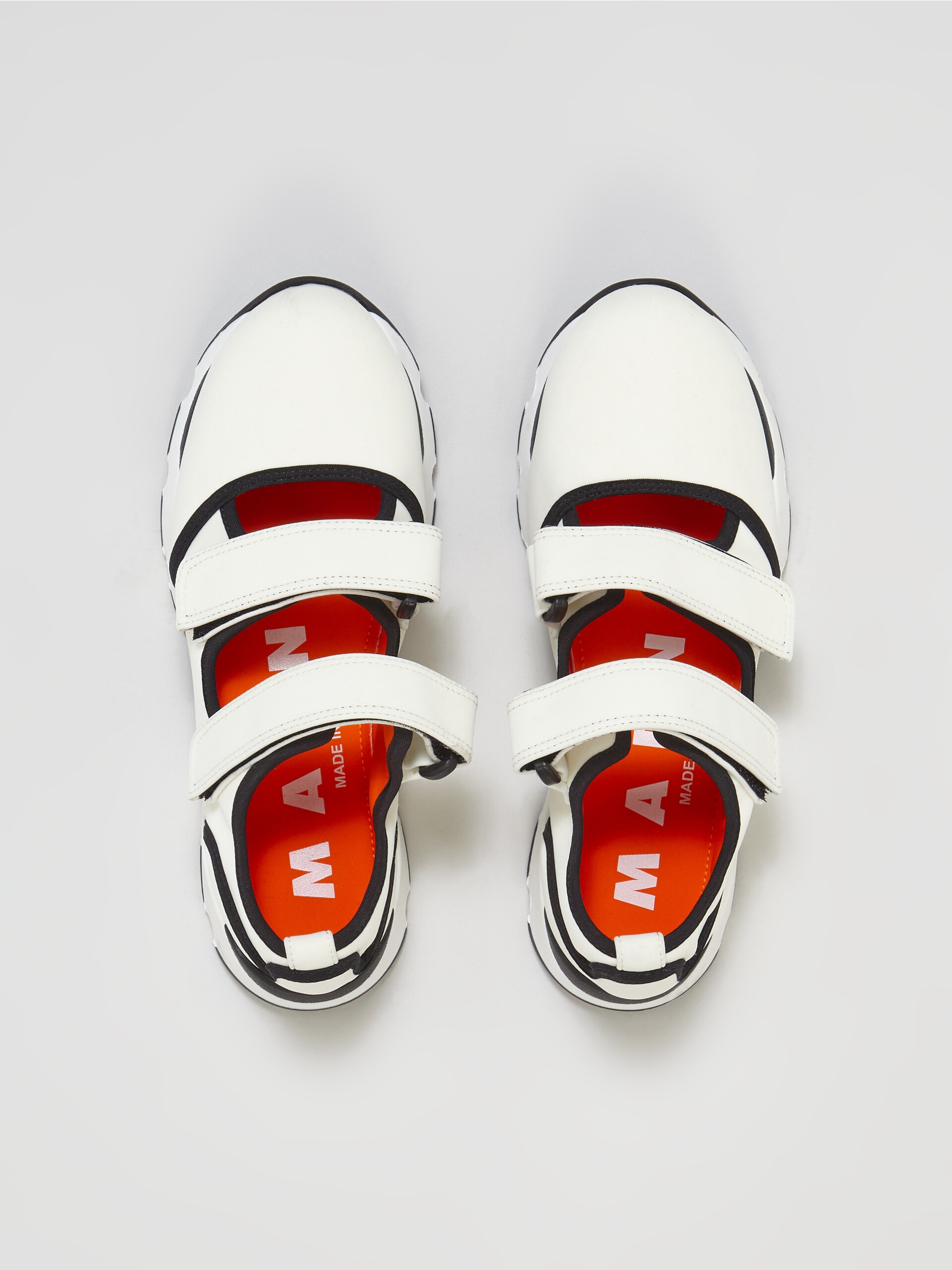 WHITE TECHNO FABRIC SNEAKERS - 4
