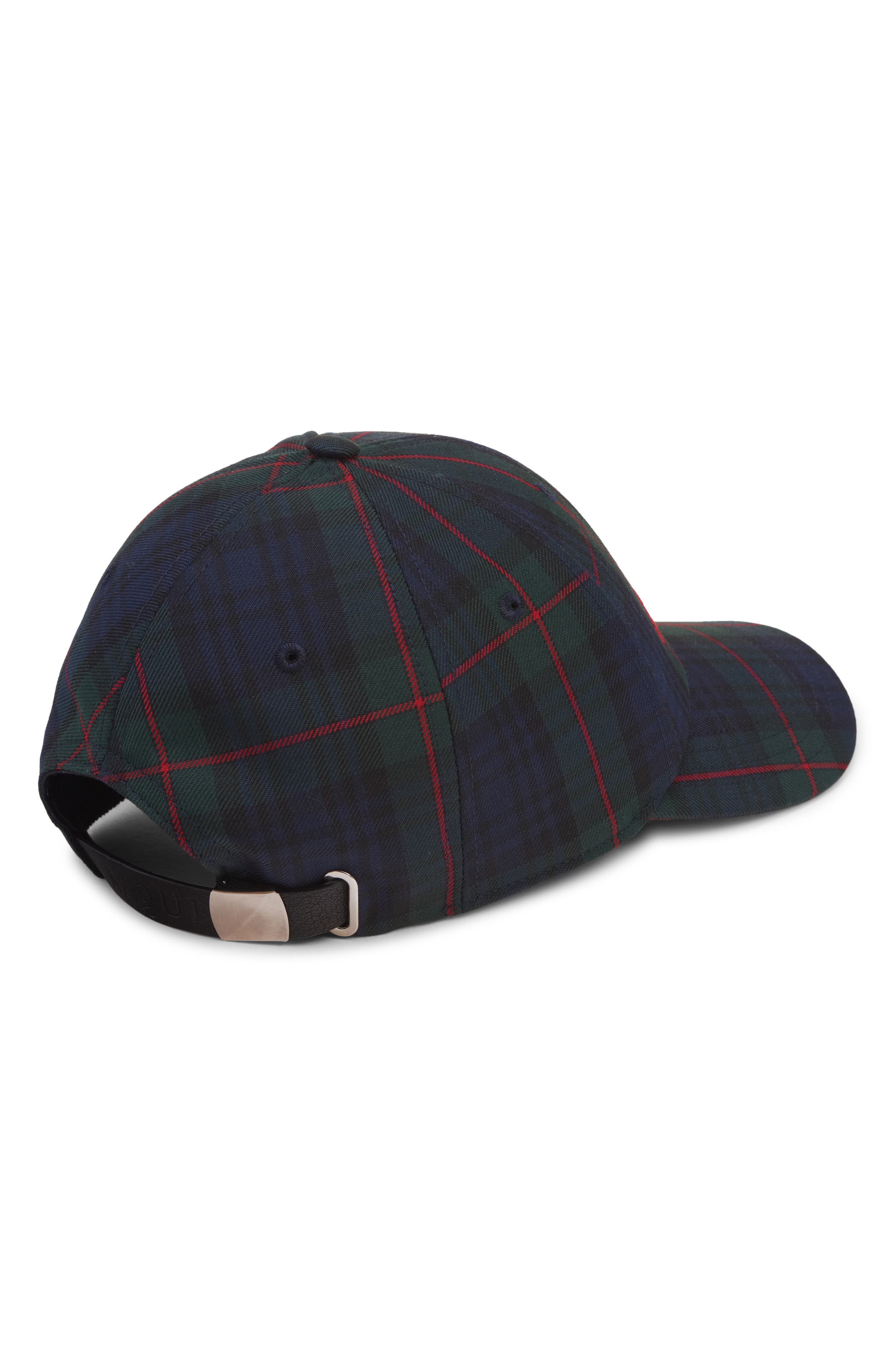 McQueen Plaid Logo Adjustable Baseball Cap in Navy/Red at Nordstrom - 3