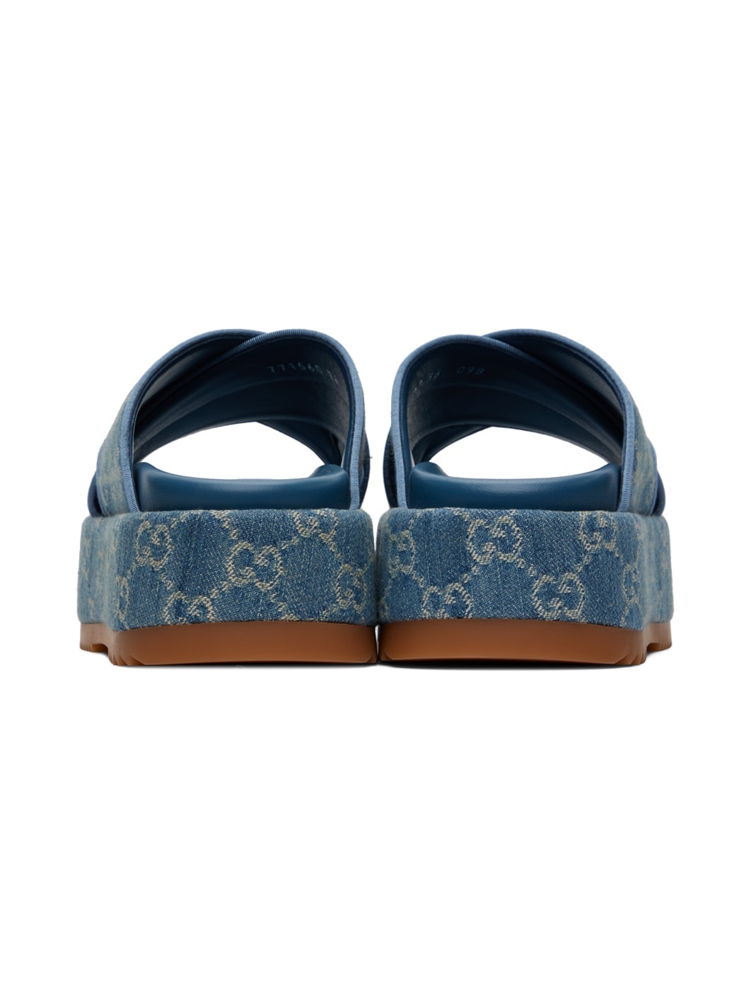 Blue GG Denim Sandals - 2