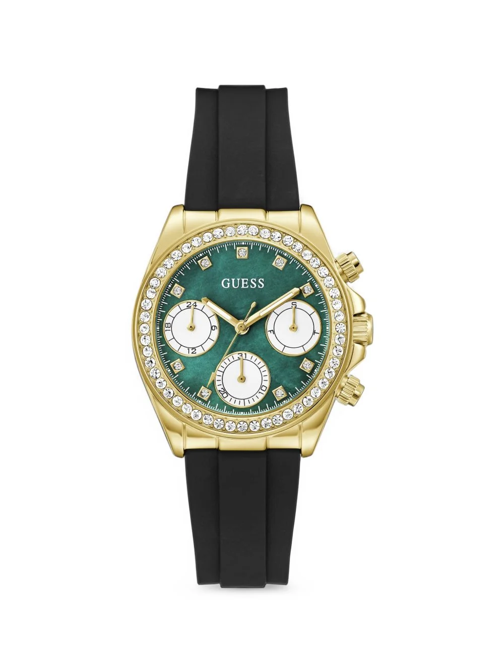 black gold-tone analog watch - 1