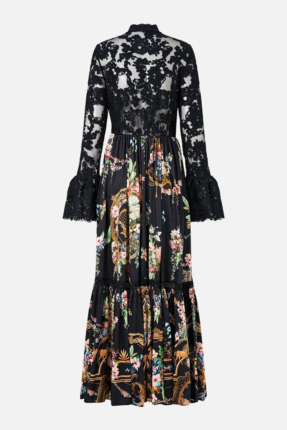 LACE BODICE MAXI DRESS - 8