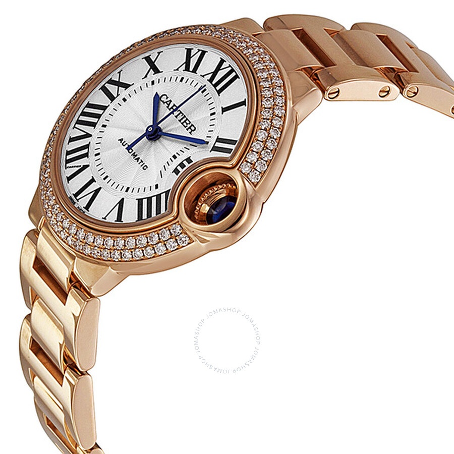 Cartier Ballon Bleu Silver Dial 18kt Rose Gold Diamond Ladies Watch WE902034 - 2