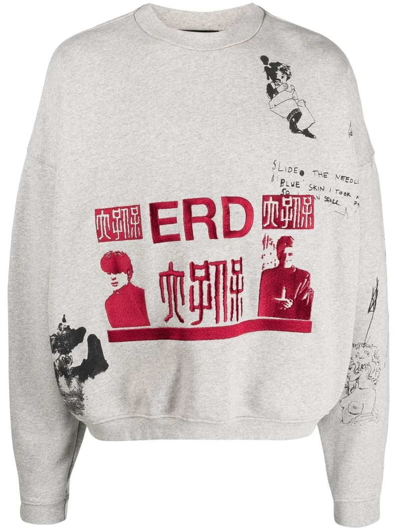 logo-embroidered cotton sweatshirt 1