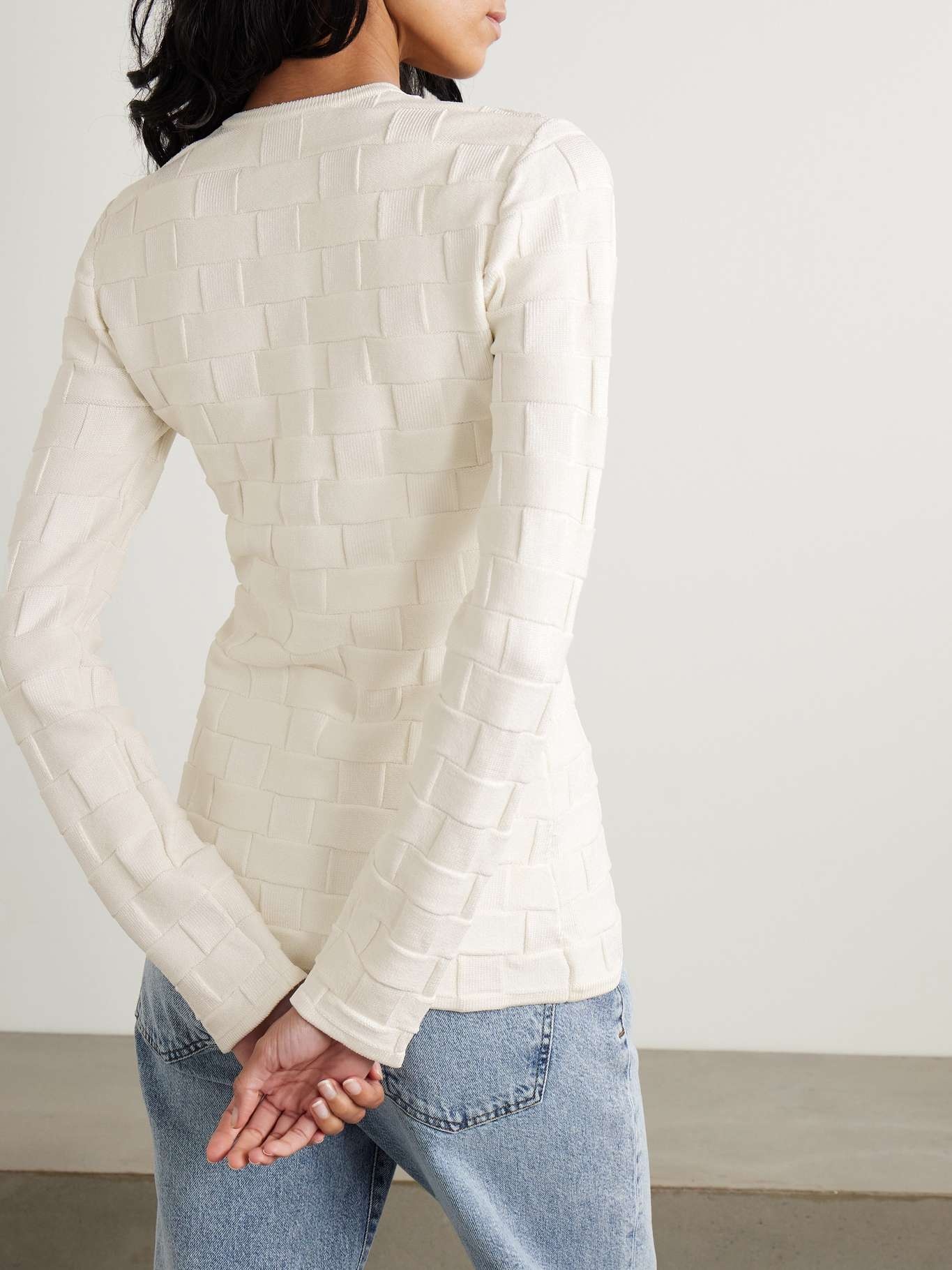 Uma checked jacquard-knit cardigan - 3