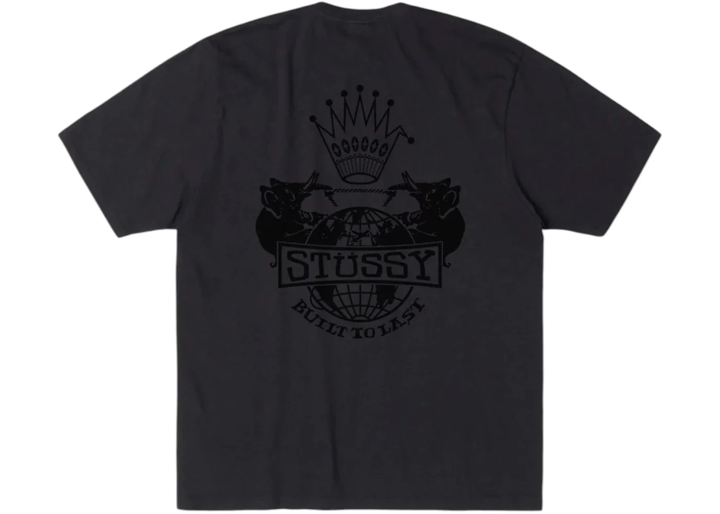 Stussy Built To Last Pigment Dyed Tee Faded Black - 1