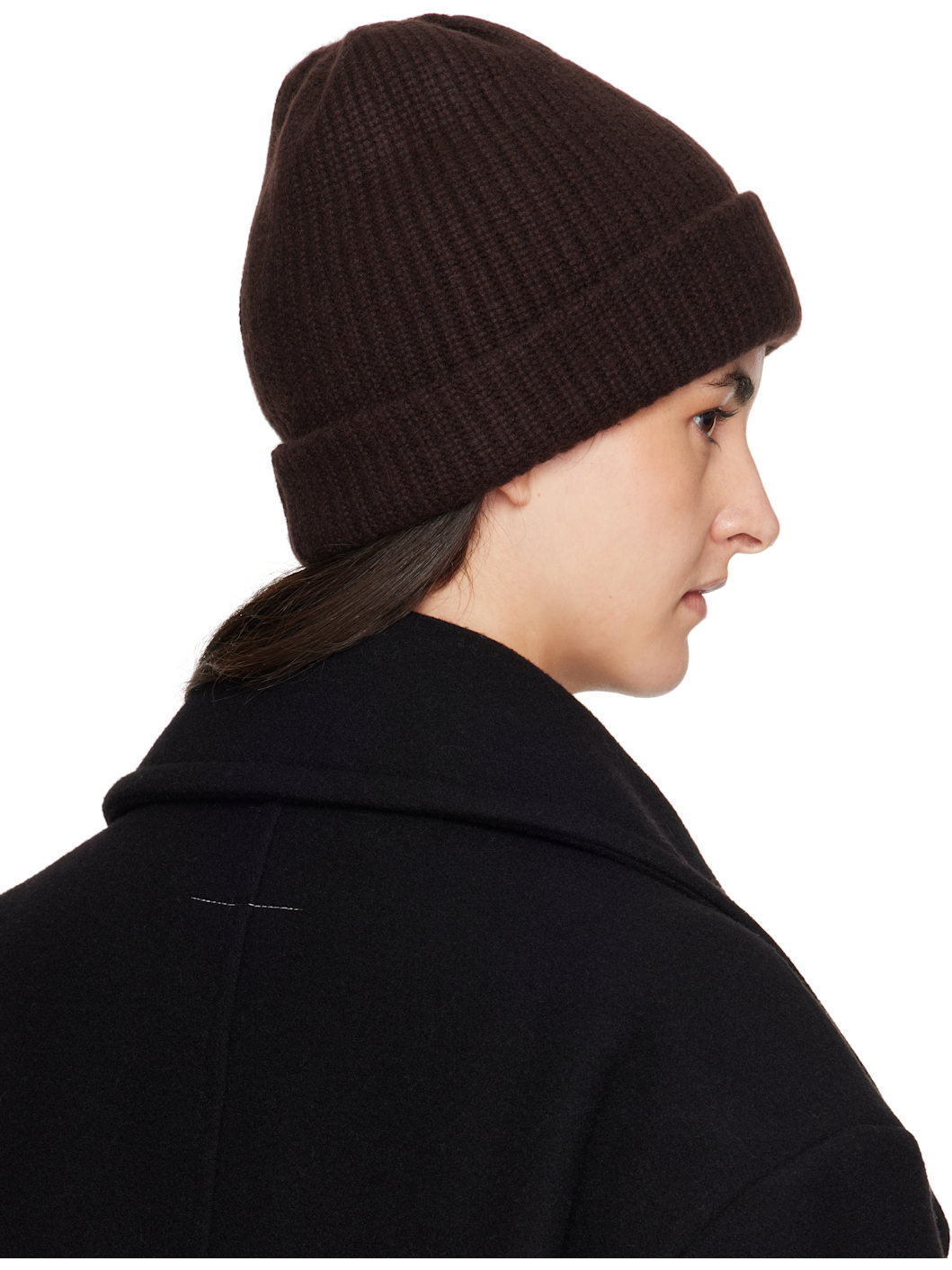 Brown Cashmere Beanie - 3