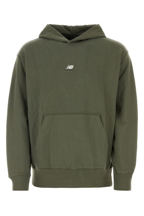 Olive green cotton sweatshirt - 1