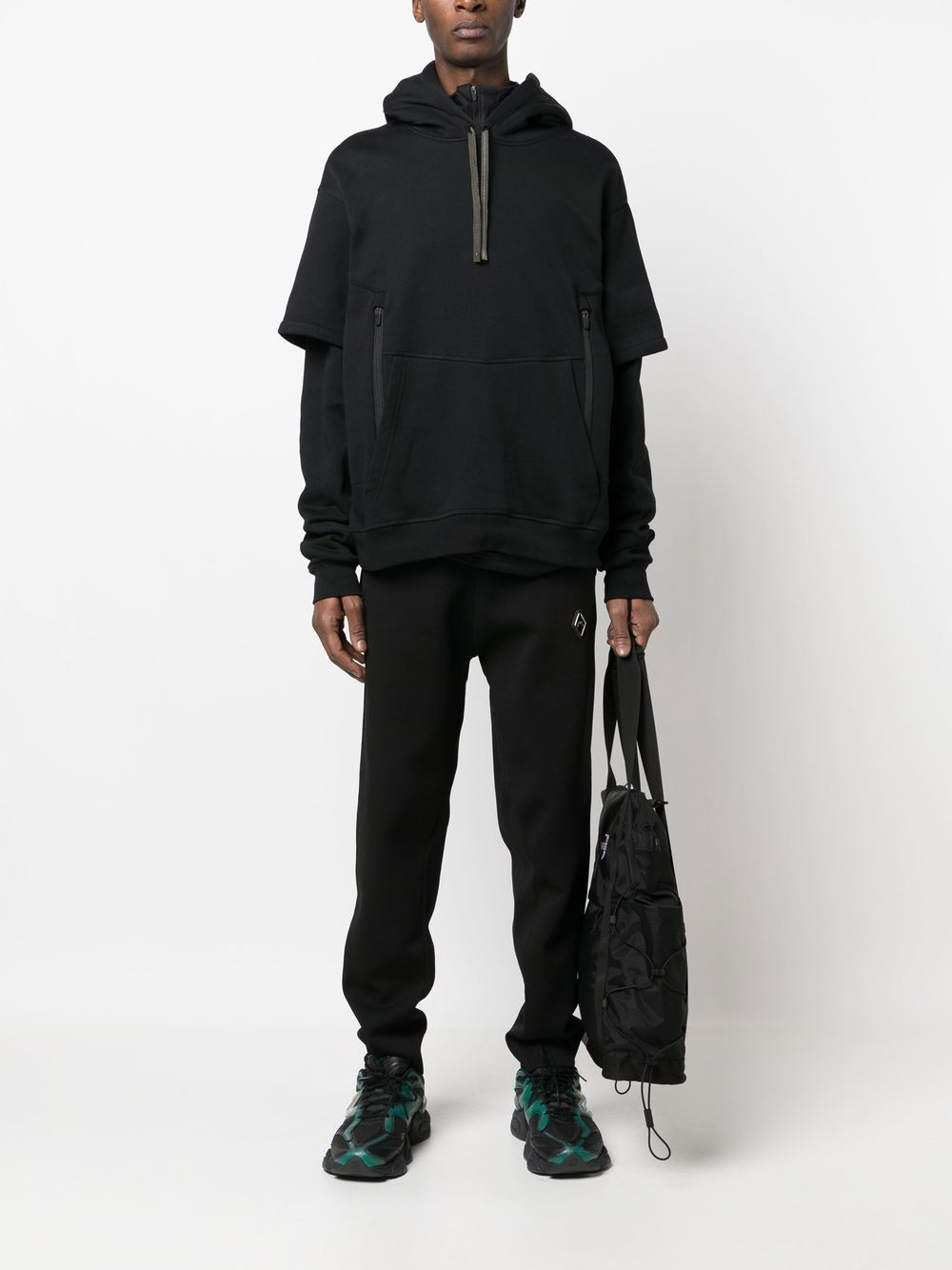 logo-patch fleece track pants - 2