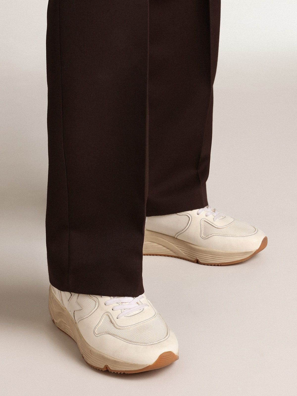 Men's Running Sole in mesh and white nappa - 3
