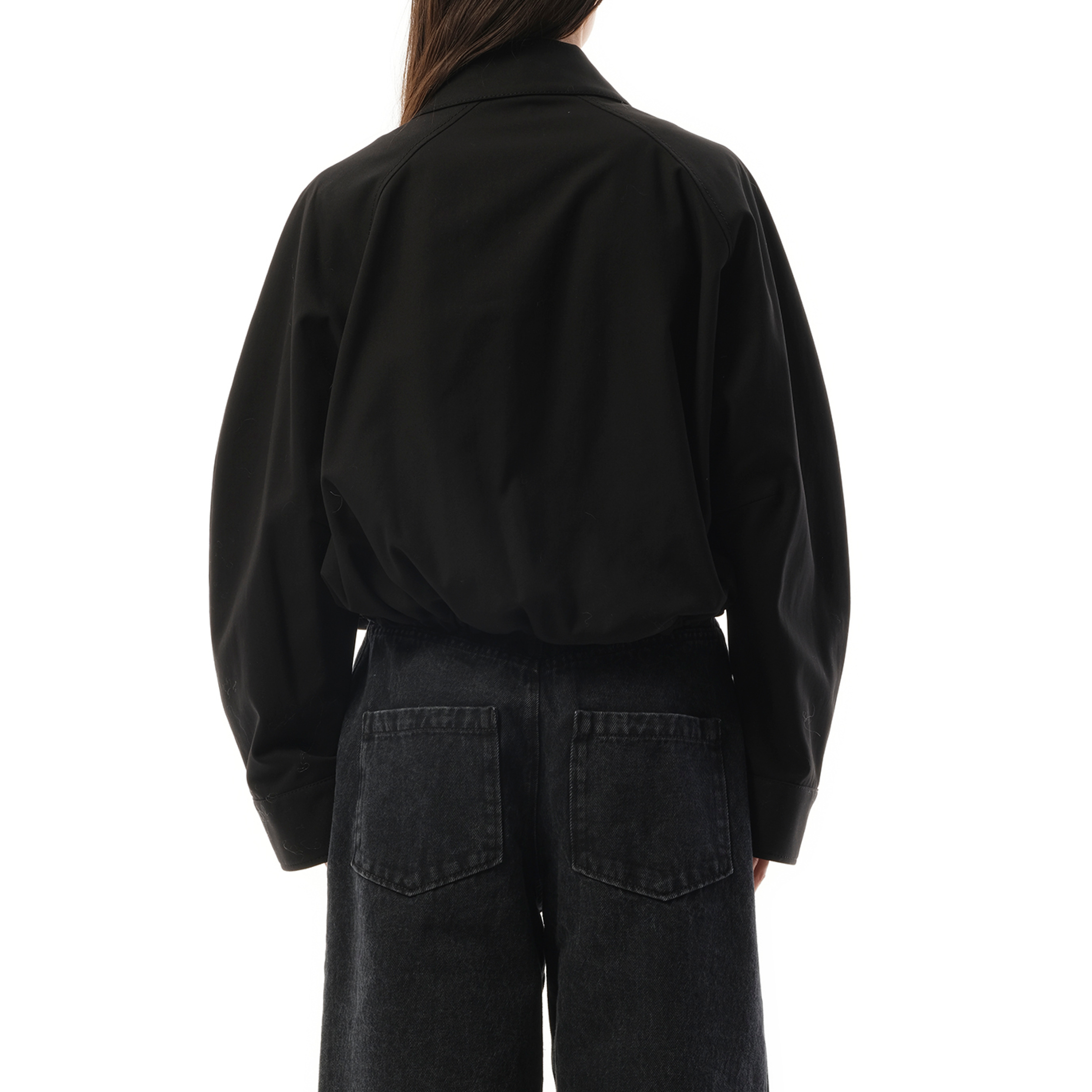 Relaxed Fit Balloon Jacket in Black - 6