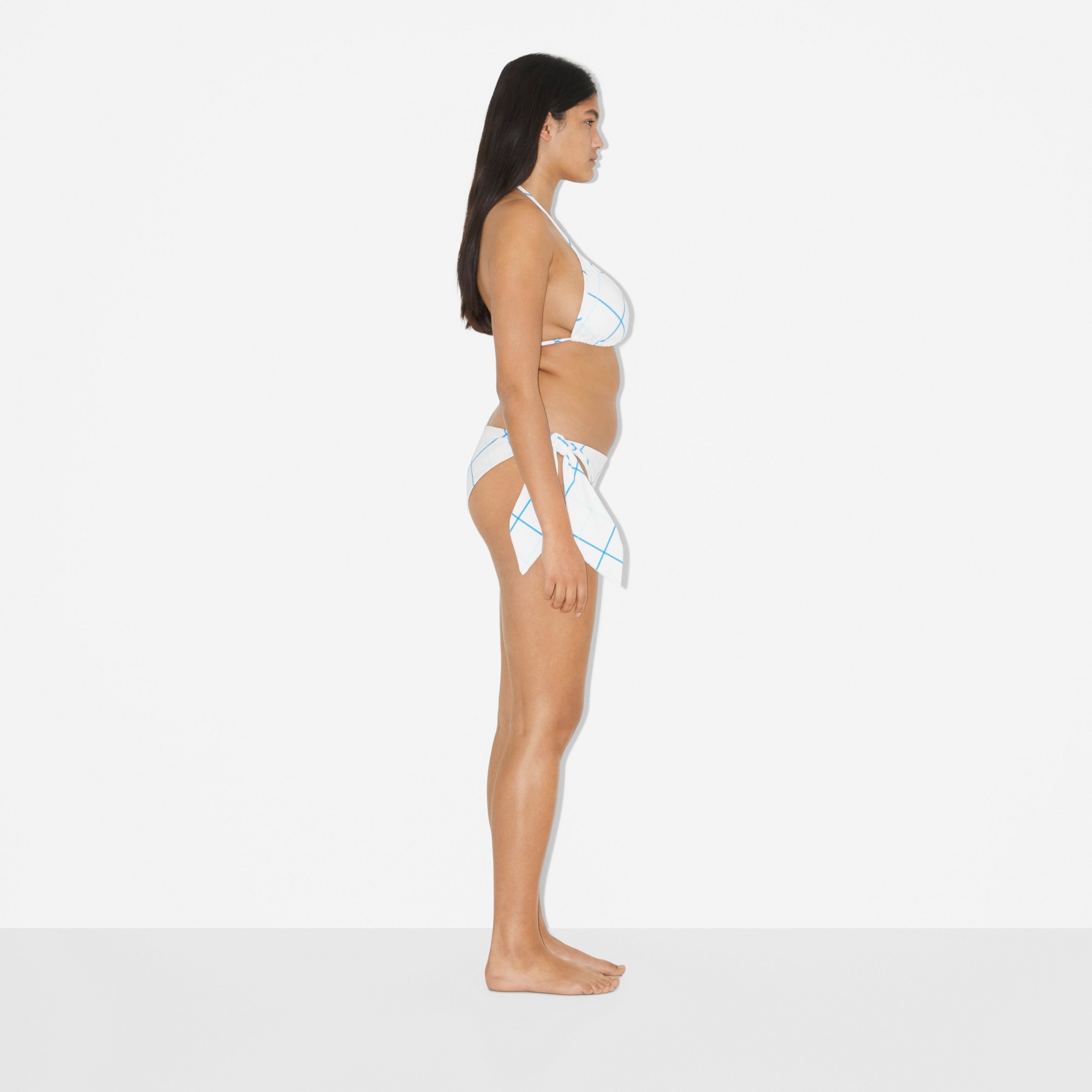 Check Stretch Nylon Triangle Bikini - 3
