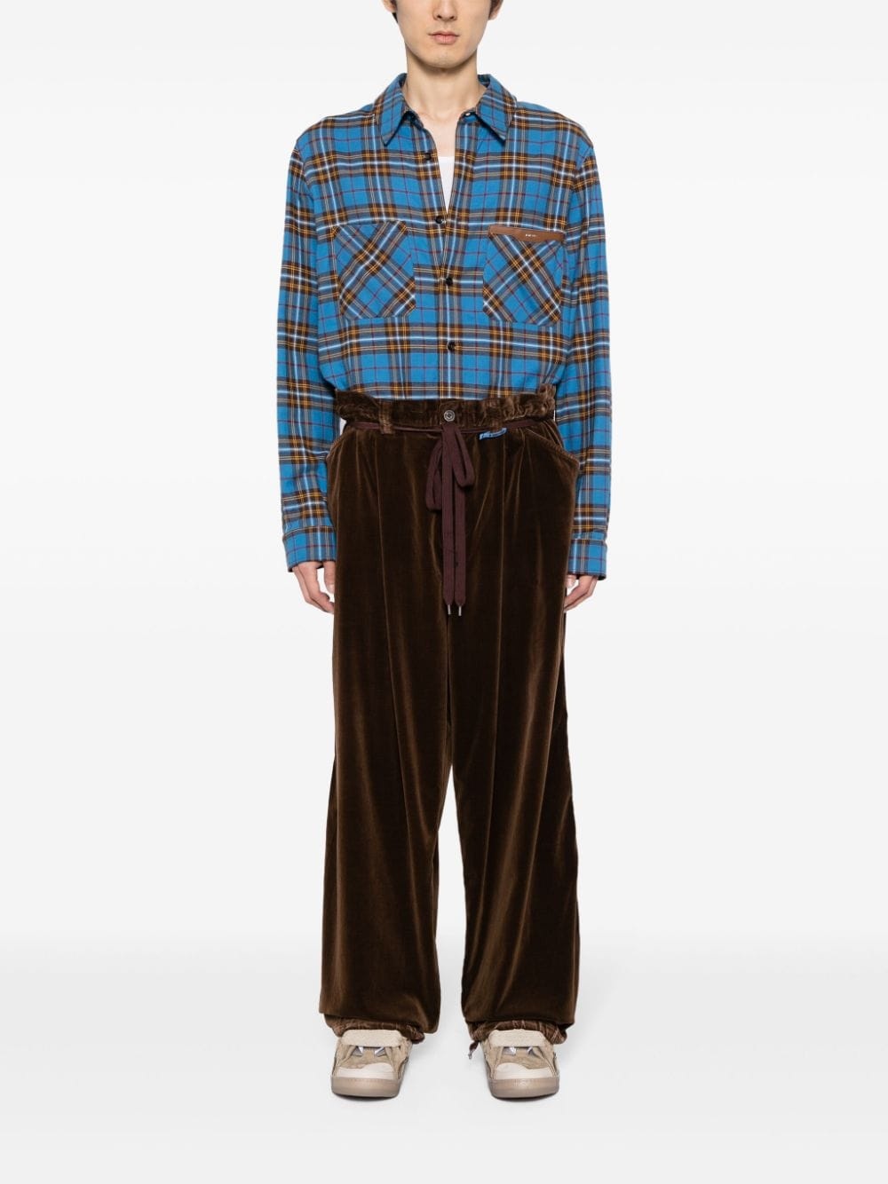 wide-leg velvet trousers - 2